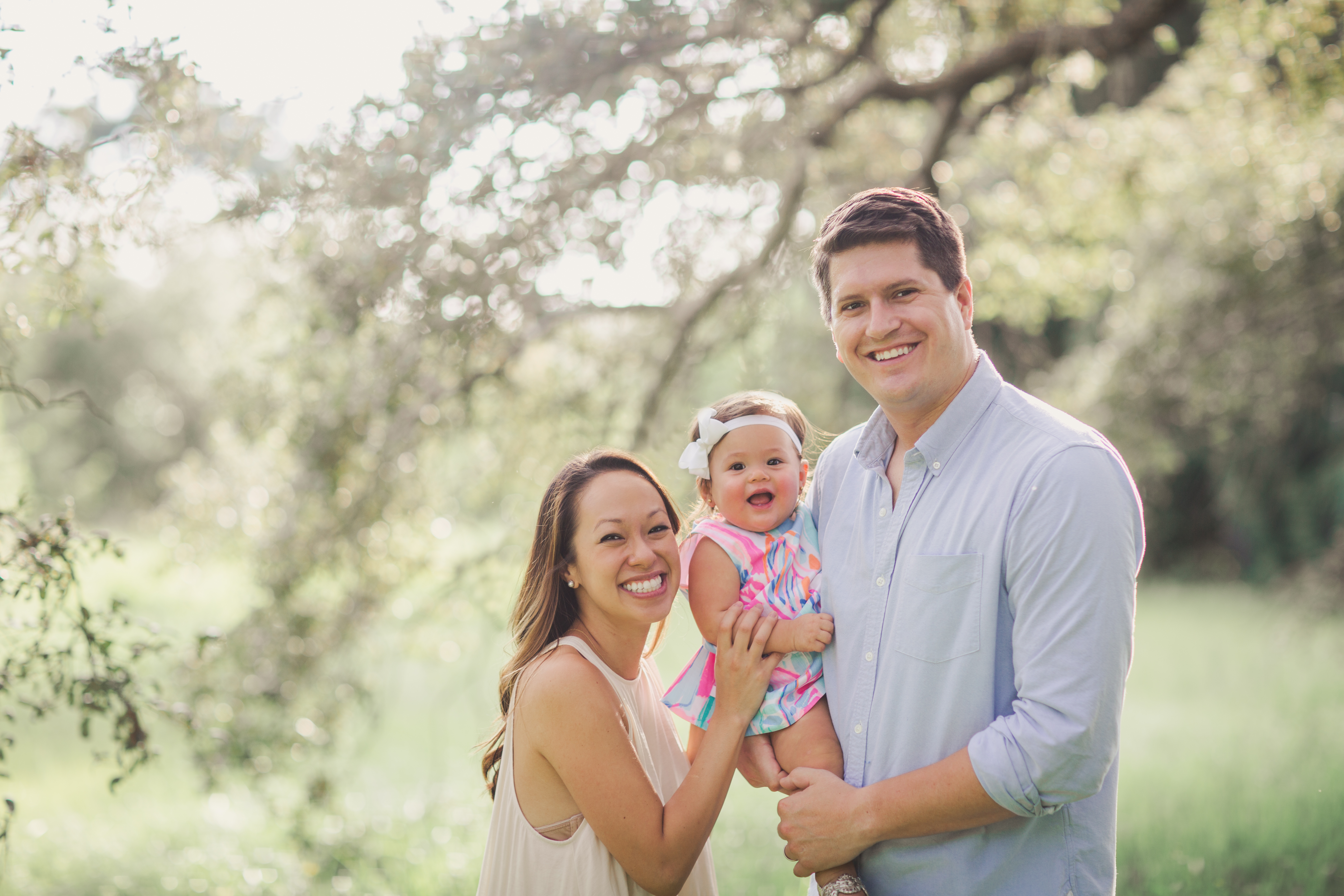 Rustic outdoor sunset family photoshoot