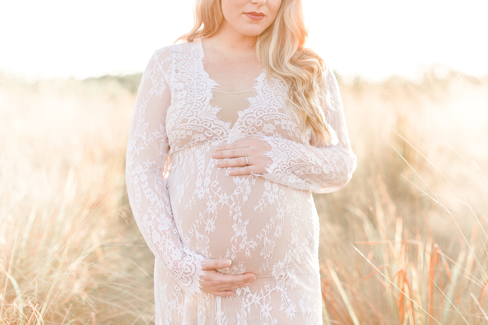 WHITE Stunning Maternity Lace Dress PHOTO SHOOT Style 