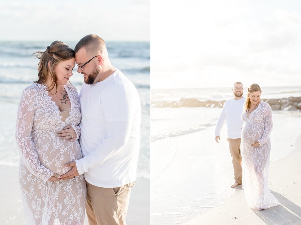 St. Pete maternity photographer taking beautiful photos at Florida beach