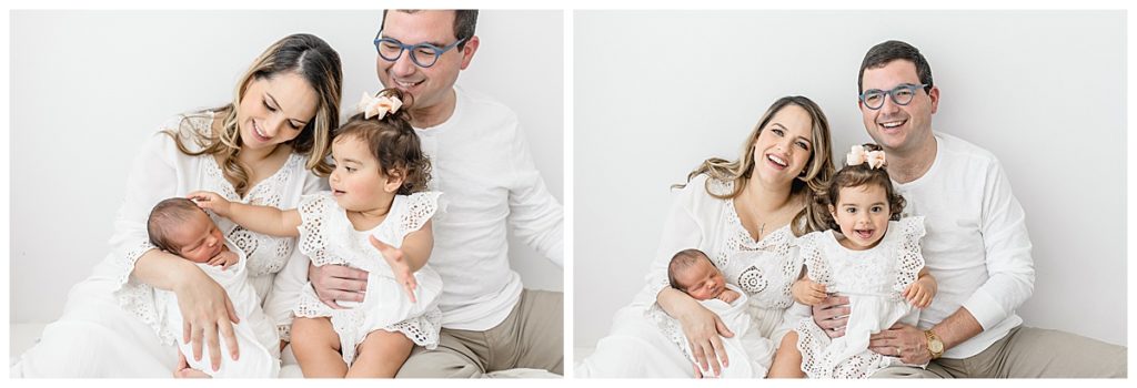 Newborn natural lighting photographer taking Tampa Florida studio family photos