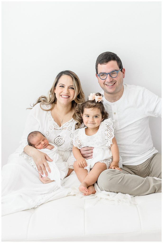 Newborn natural lighting photographer taking Tampa Florida studio family photos