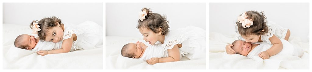 Newborn natural lighting Tampa photographer taking beautiful baby studio photos