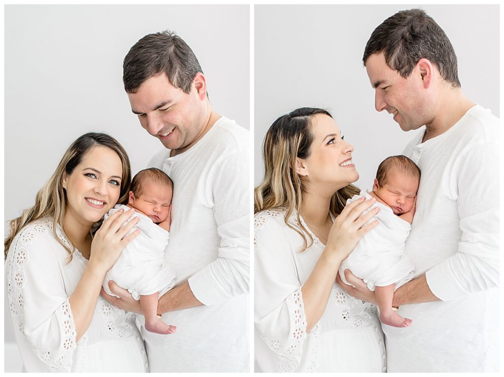 Newborn natural lighting photographer taking Tampa Florida studio family photos