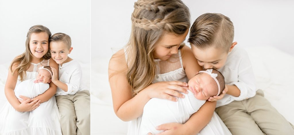 Newborn natural lighting Tampa photographer taking beautiful baby studio photos