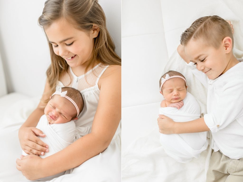 Newborn natural lighting photographer taking Tampa Florida baby studio photos