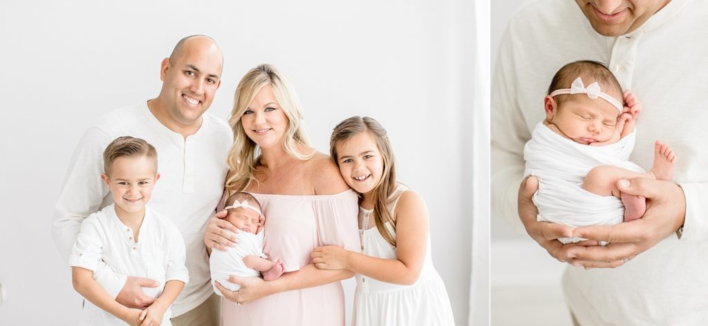 Newborn natural lighting Tampa photographer taking beautiful baby studio photos