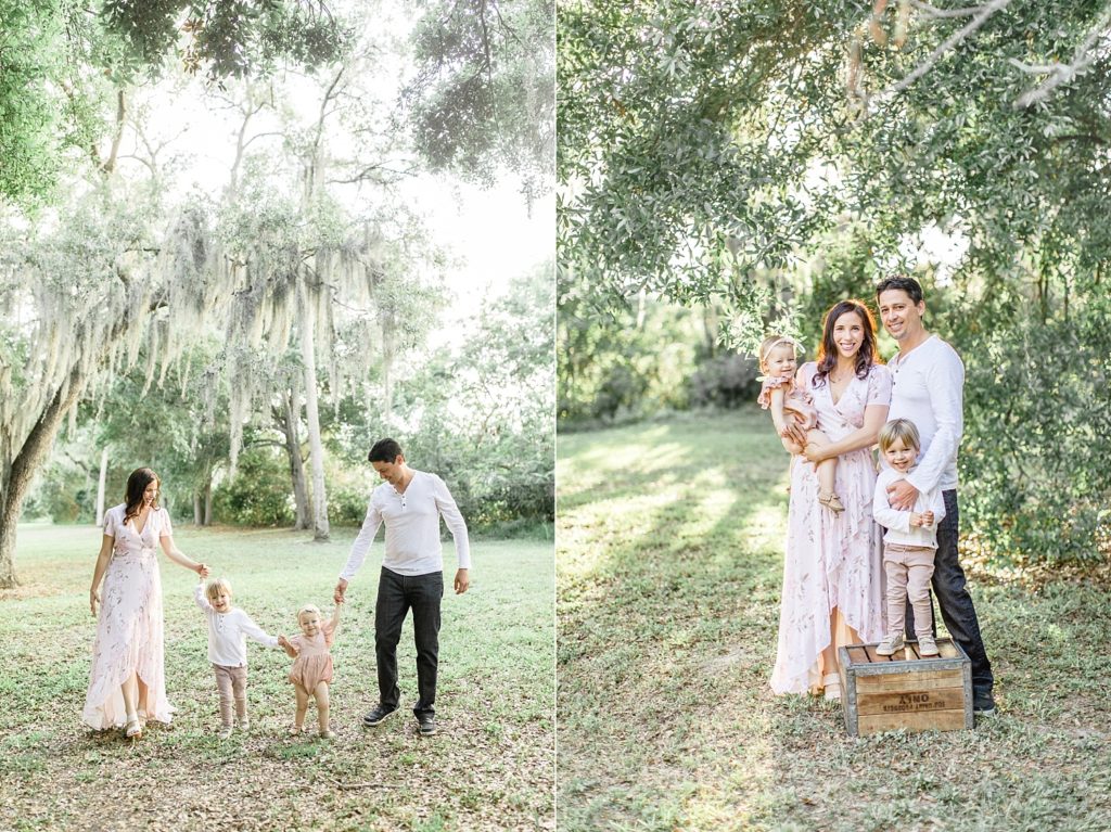 Tampa family photographer taking beautiful outdoor photos in soft sunlight