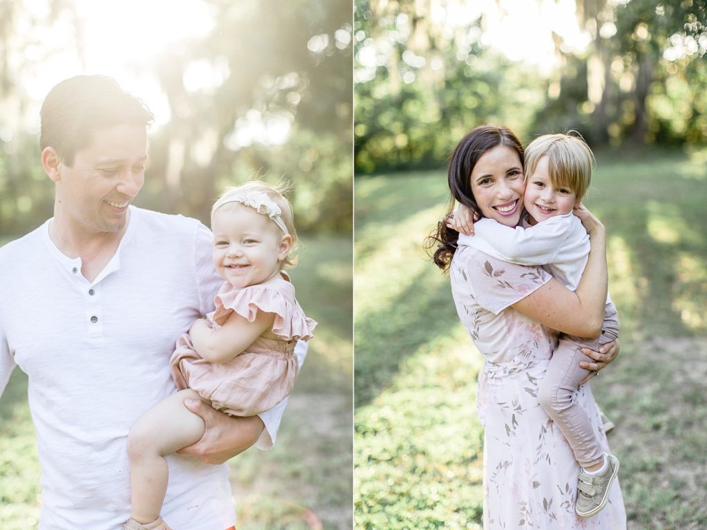 Tampa family photographer taking beautiful outdoor photos in soft sunlight