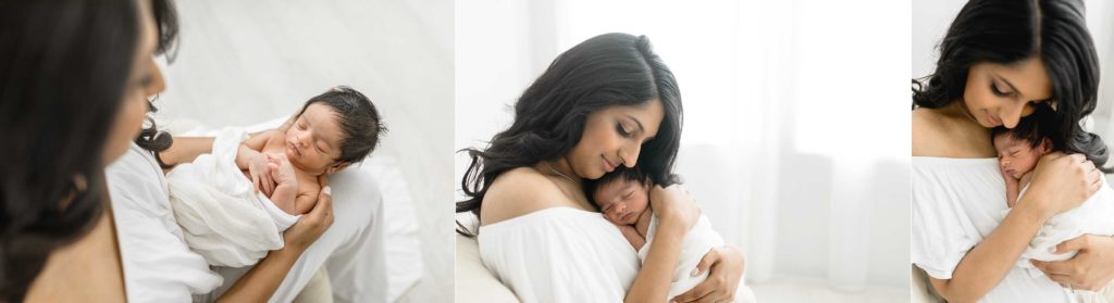 Newborn natural lighting photographer taking Tampa Florida baby studio photos