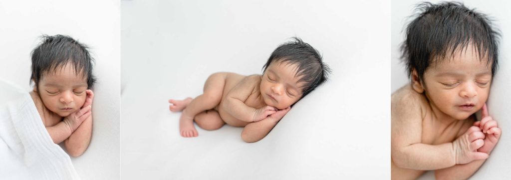 Newborn natural lighting Tampa photographer taking beautiful baby studio photos