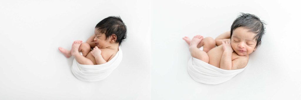 Newborn natural lighting photographer taking Tampa Florida baby studio photos