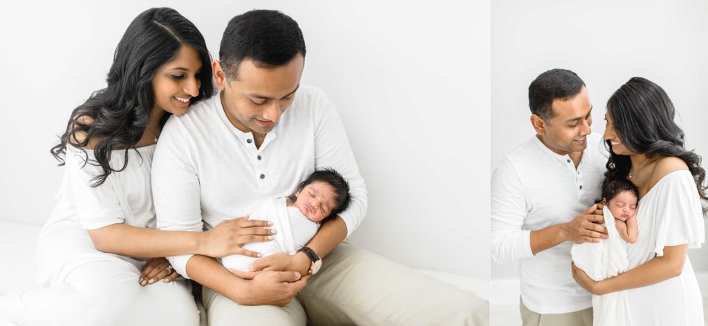 Newborn natural lighting Tampa photographer taking beautiful baby studio photos