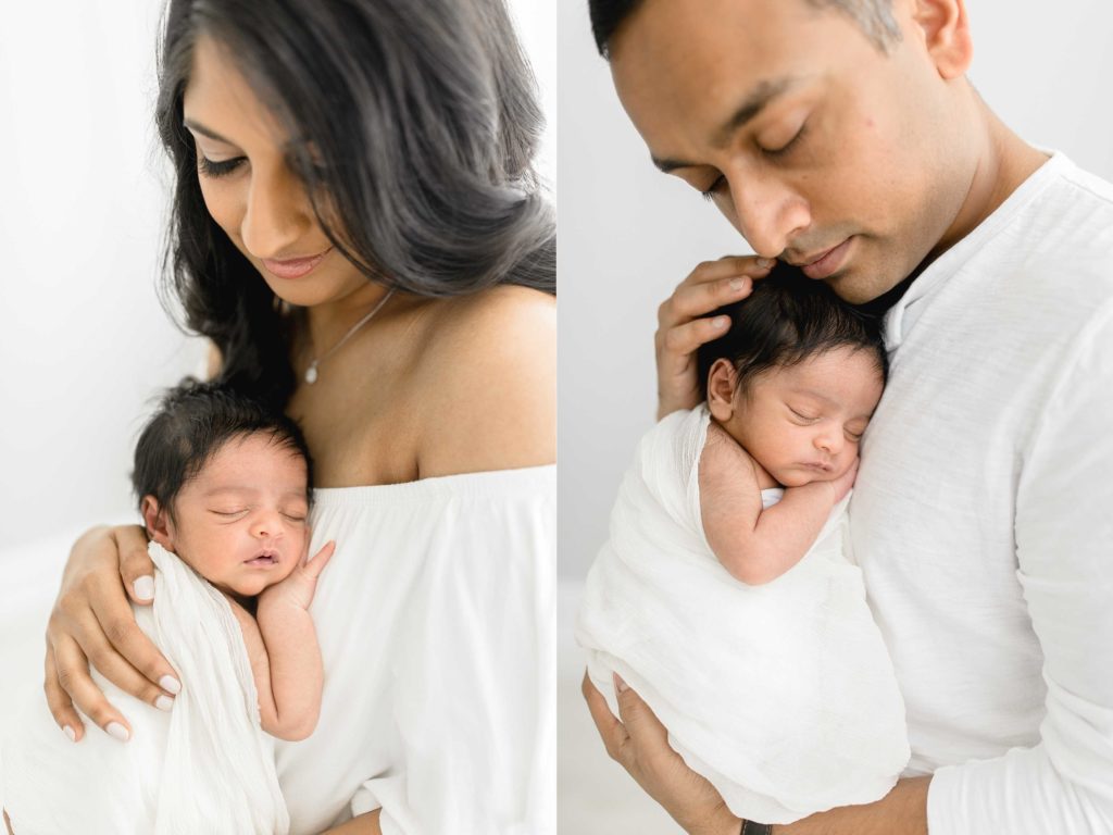 Newborn natural lighting photographer taking Tampa Florida baby studio photos