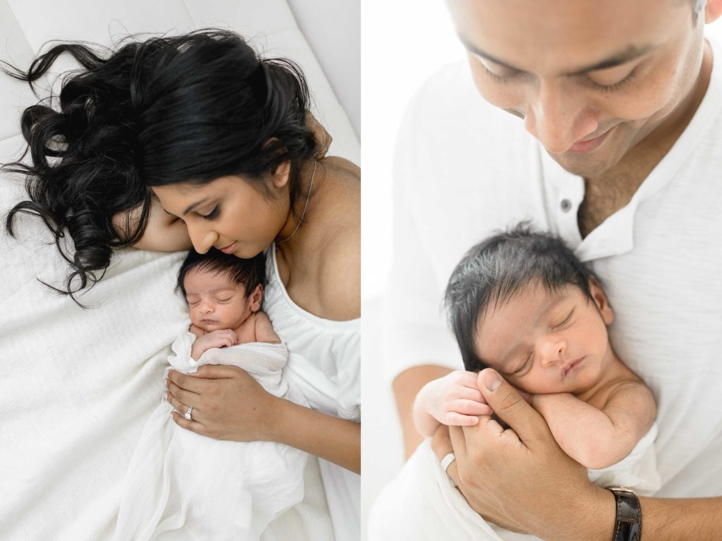 Newborn natural lighting photographer taking Tampa Florida baby studio photos