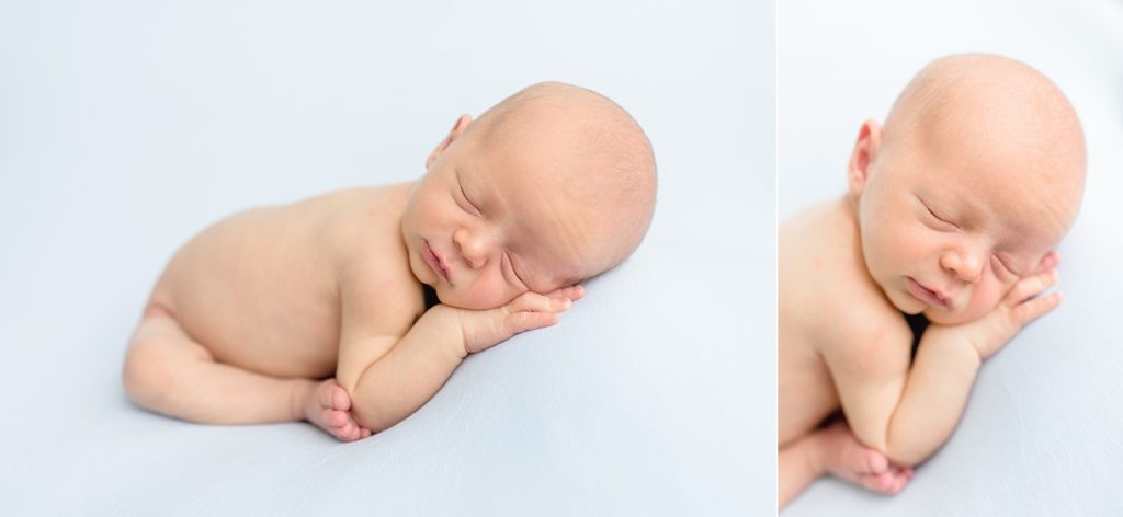 Newborn natural lighting Tampa photographer taking beautiful baby studio photos