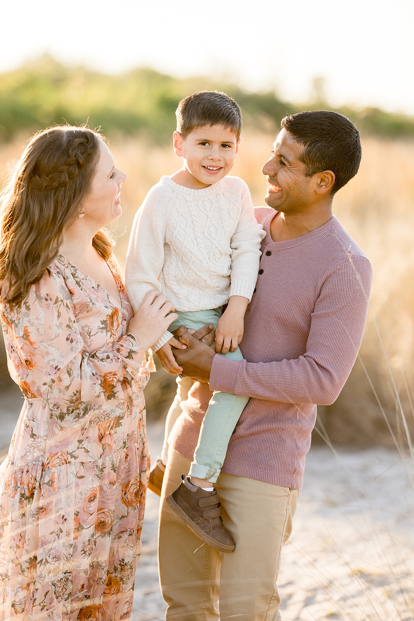 Golden hour sunset family session at Cypress Point Park. Photos by Brittany Elise Photography.