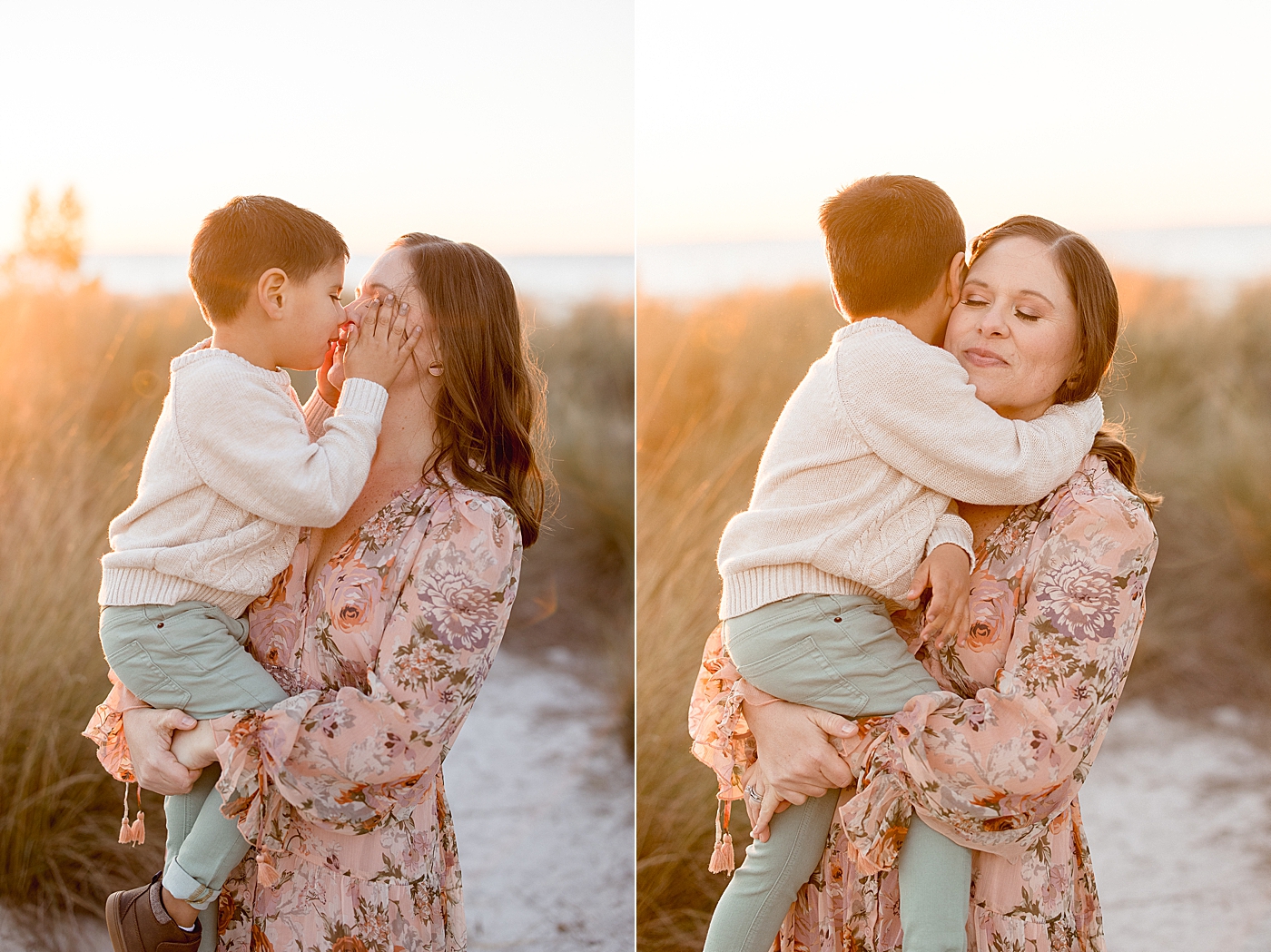 Sweet moments between a mother and son. Moment documented by Tampa Family Photographer, Brittany Elise Photography.
