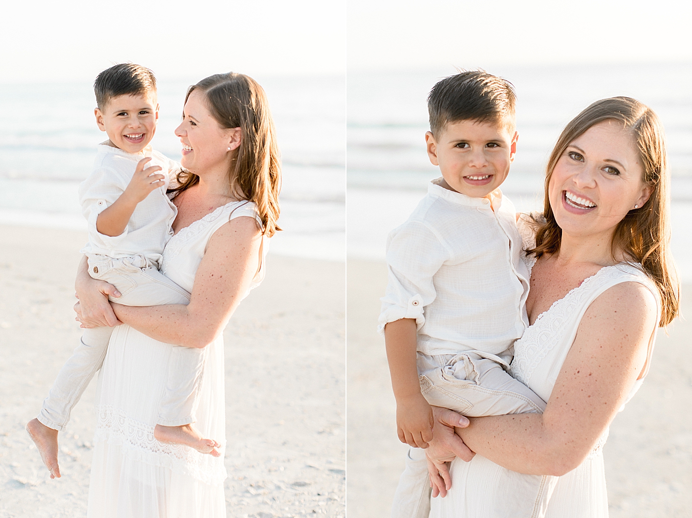 Mother and son on the beach in Tampa | Brittany Elise Photography