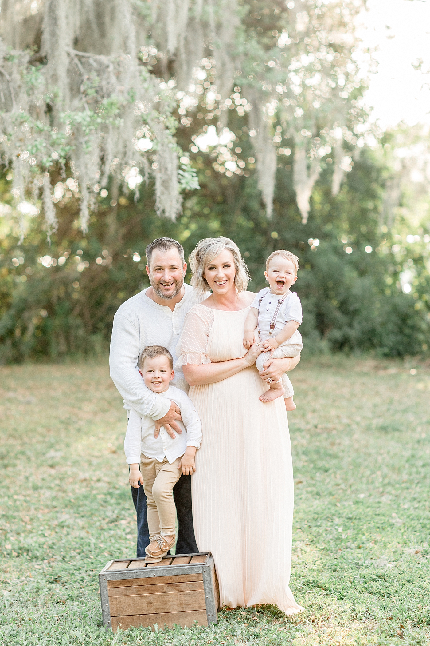 Outdoor family portrait at sunset with Brittany Elise Photography in Tampa, Fl. 