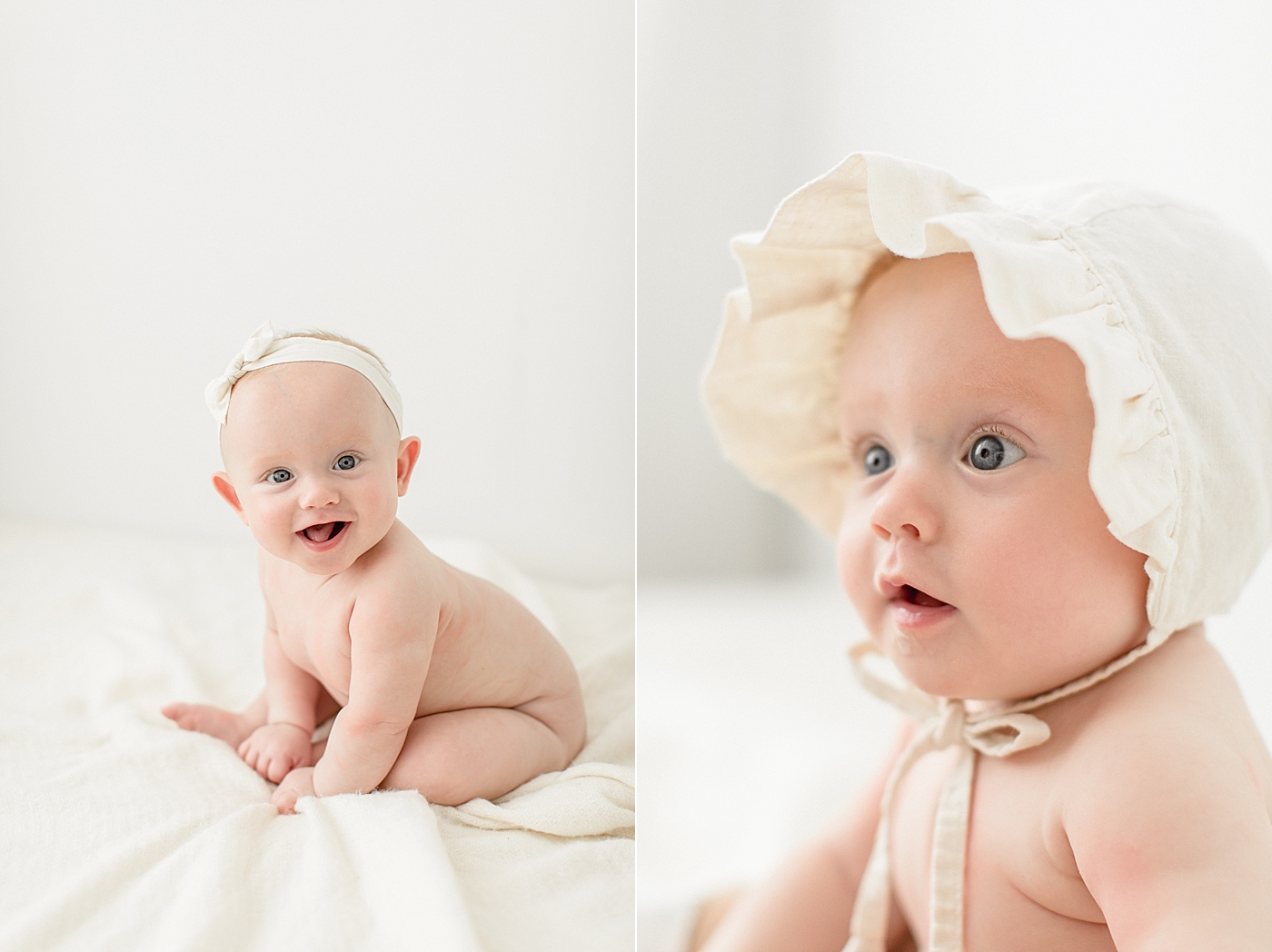 Baby girl's six month photoshoot with Brittany Elise in Tampa Studio. 