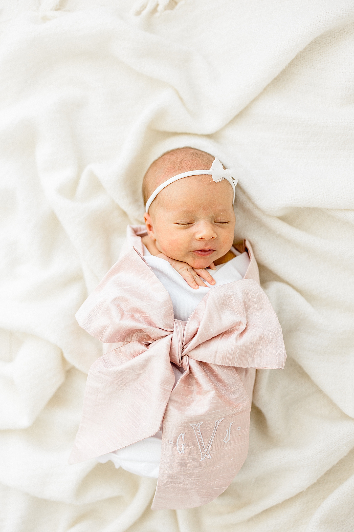 Baby Girl's Studio Newborn Session | Photo by Brittany Elise Photography.