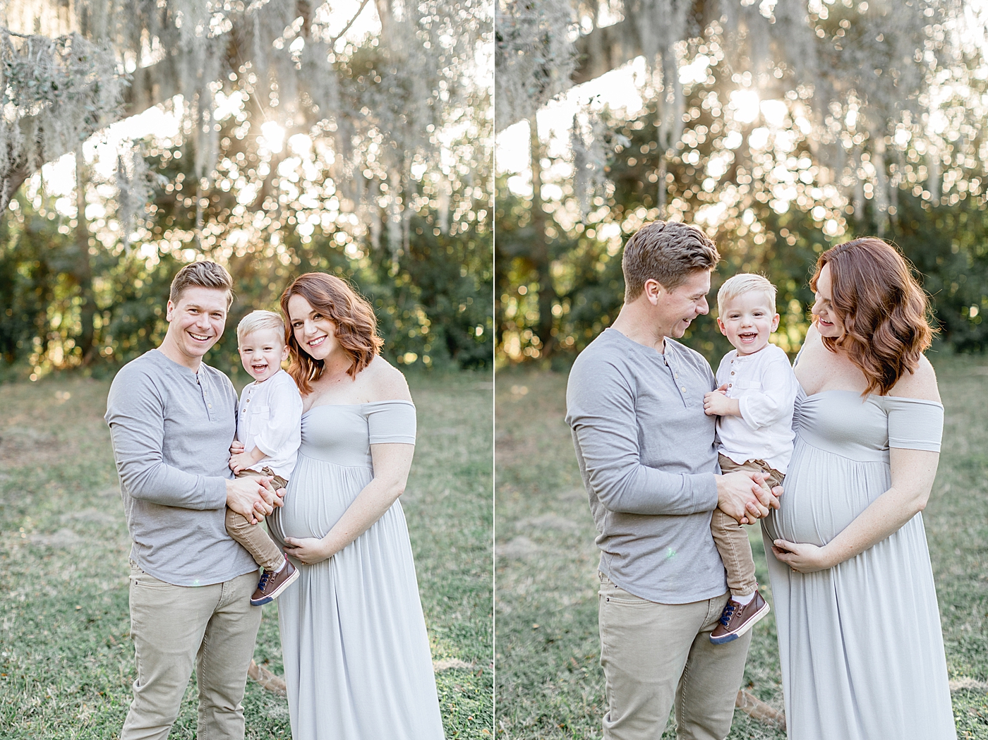 Sunset maternity session under the oaks in Tampa, FL. Photo by Brittany Elise Photography.