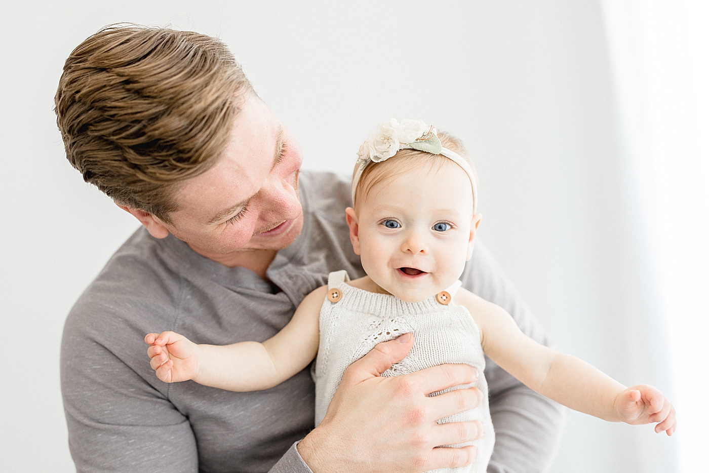 Photo of Dad and his baby girl by Tampa baby and family photographer, Brittany Elise Photography.