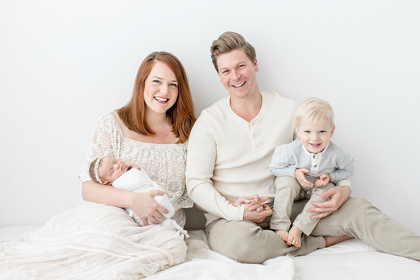 Family portrait during newborn session with Brittany Elise Photography in Tampa, FL. 