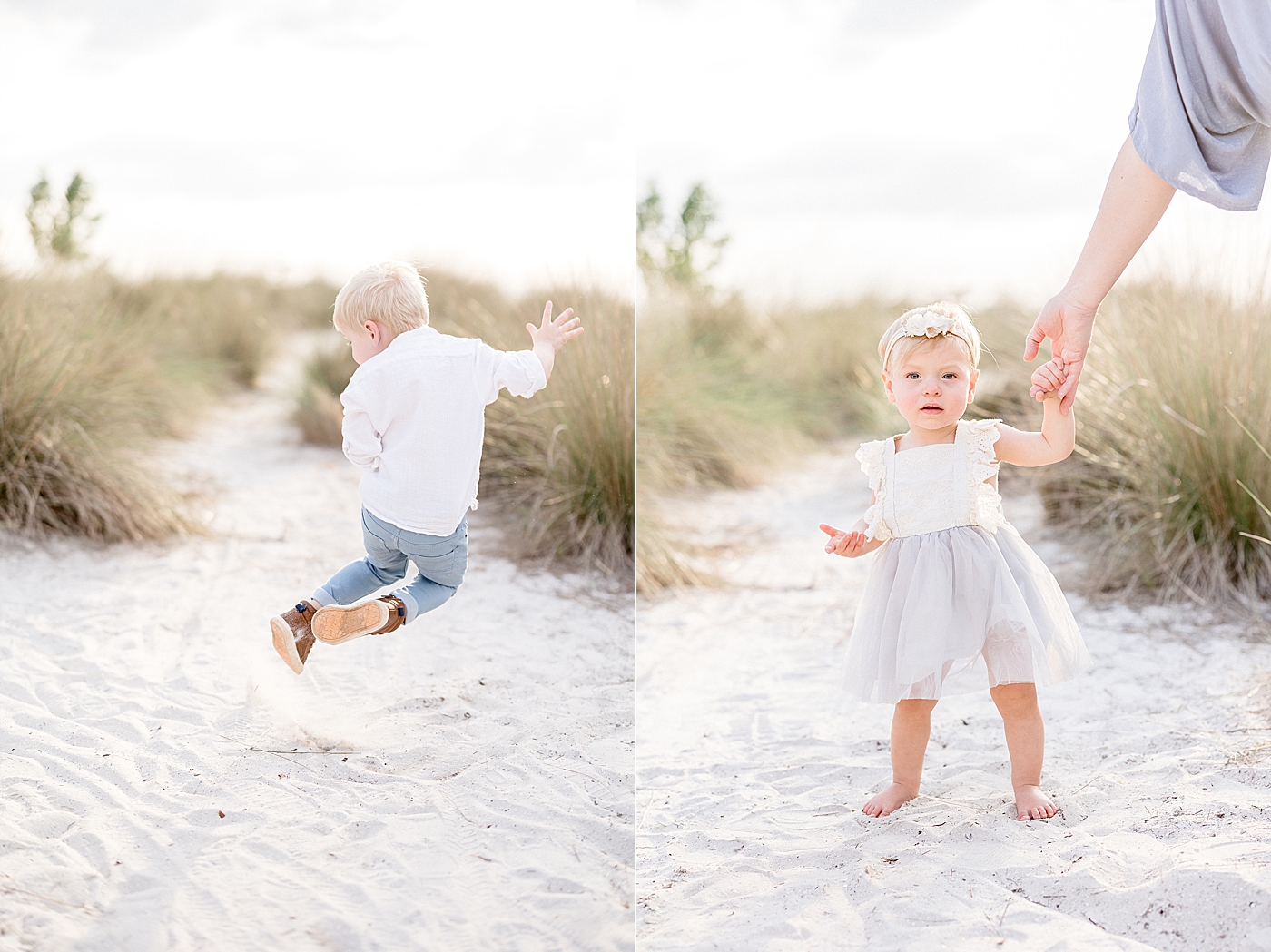 Toddler and baby girl at Cypress Point Park with Brittany Elise Photography.