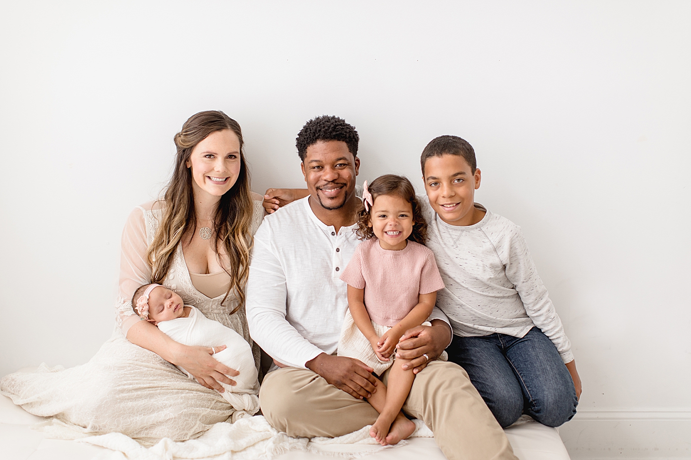 Family portraits during newborn session. Photo by Brittany Elise Photography.