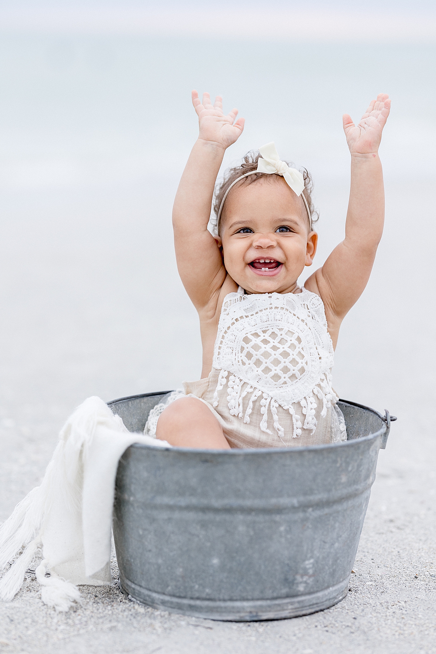 First birthday session on the beach in Tampa, FL. Photo by Brittany Elise Photography.