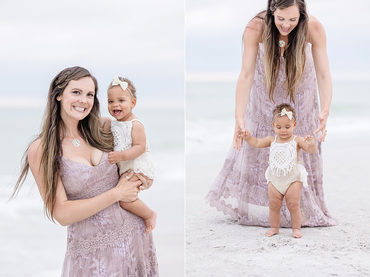 Mom and her baby girl for her first birthday session. Photo by Brittany Elise Photography.