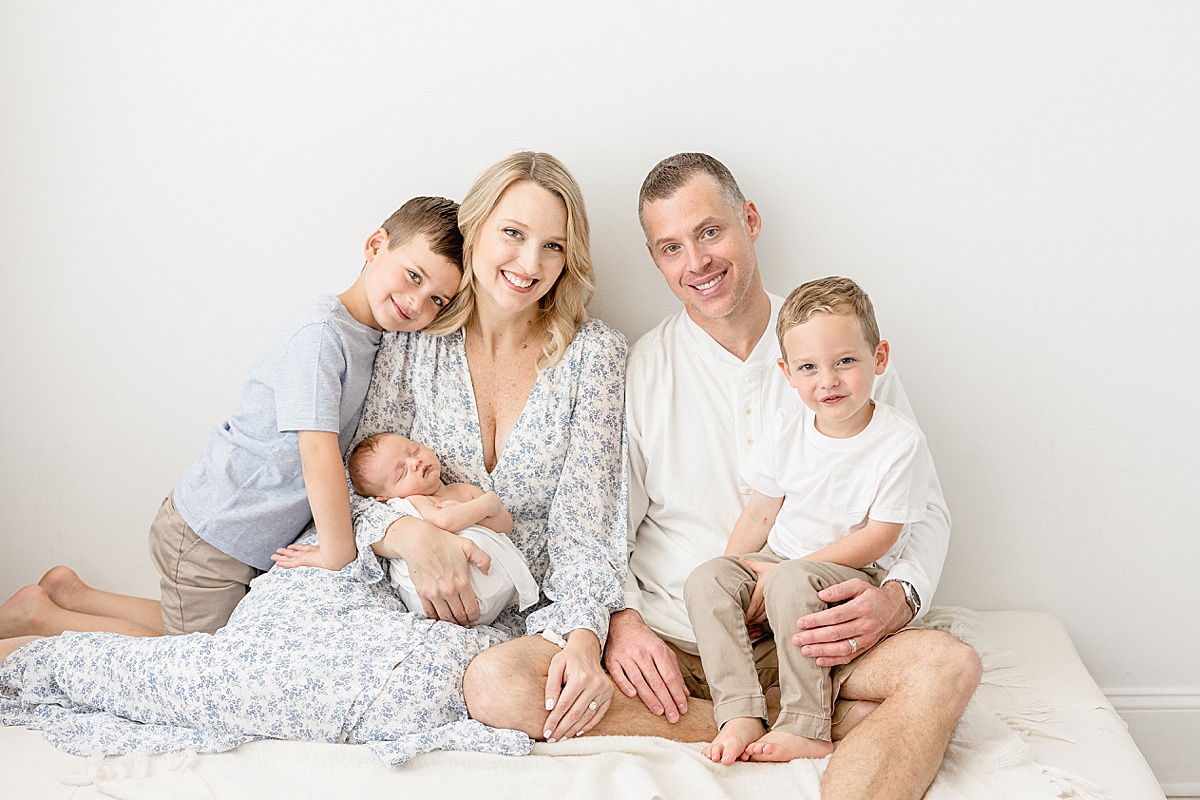 Family portrait in newborn studio in Tampa. Photo by Brittany Elise Photography.