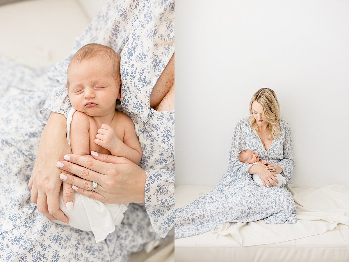 Mother-son photos in newborn studio in Tampa. Photo by Brittany Elise Photography.Photo by Brittany Elise Photography.