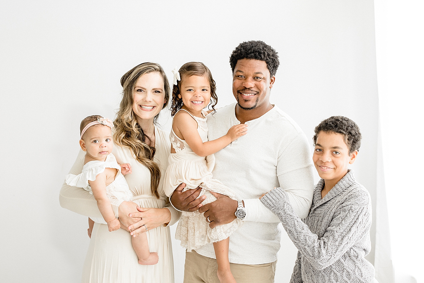 Family portrait in Tampa photography studio with Brittany Elise Photography.