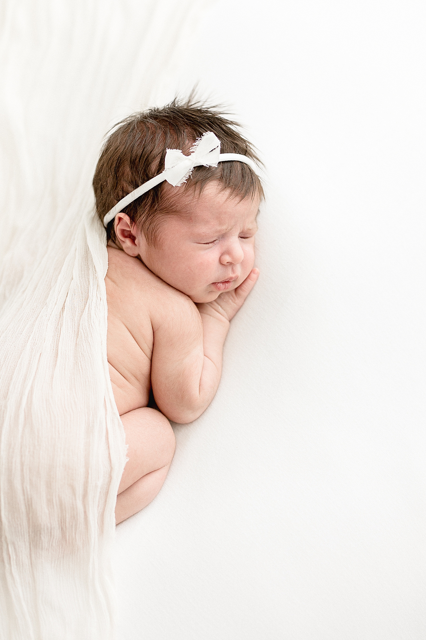 Baby girl newborn session in Tampa photography studio. Photos by Brittany Elise Photography.