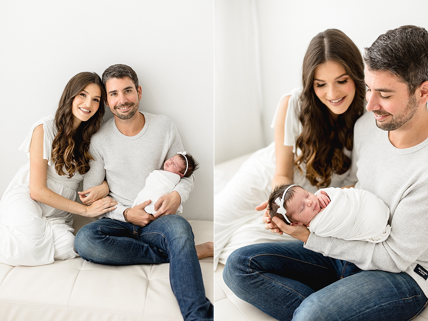 Family portraits during newborn session in Tampa photography studio. Photos by Brittany Elise Photography.