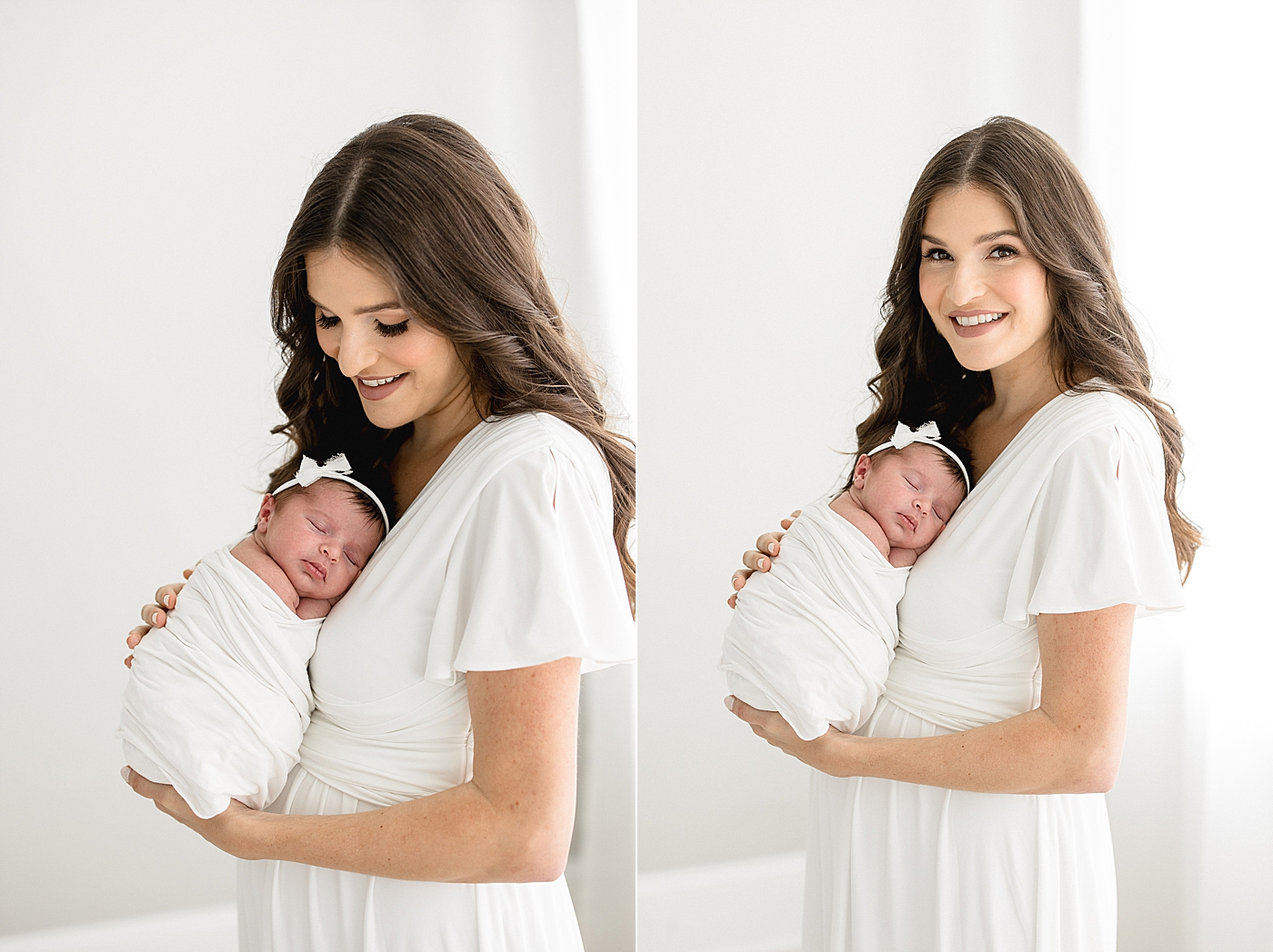 Mom holding her baby girl on her chest. Photos by Brittany Elise Photography.