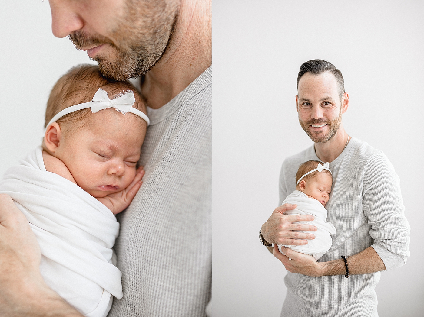 Baby girl laying on Dad's chest. Photo by Brittany Elise Photography.