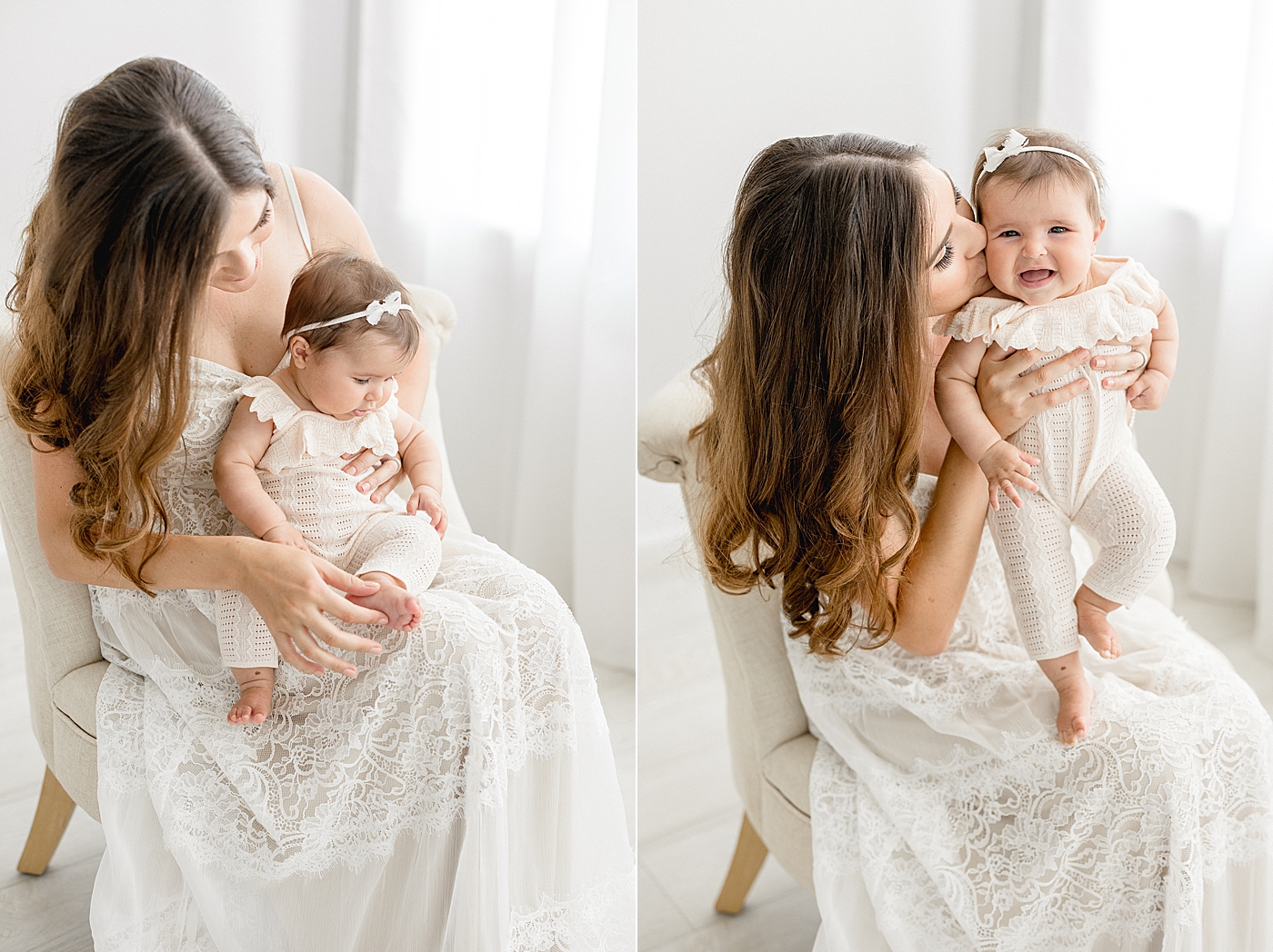 Mom and six month old daughter. Photos by Brittany Elise Photography.