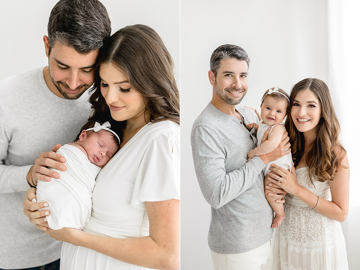 Documenting your baby's milestones - newborn and six months. Photos by Brittany Elise Photography.