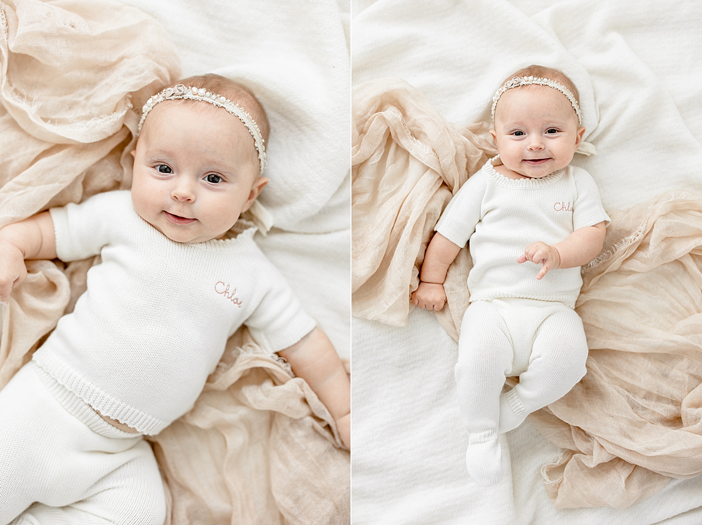 3 month old baby girl smiling. Photo by Brittany Elise Photography and blog post on being intentional.