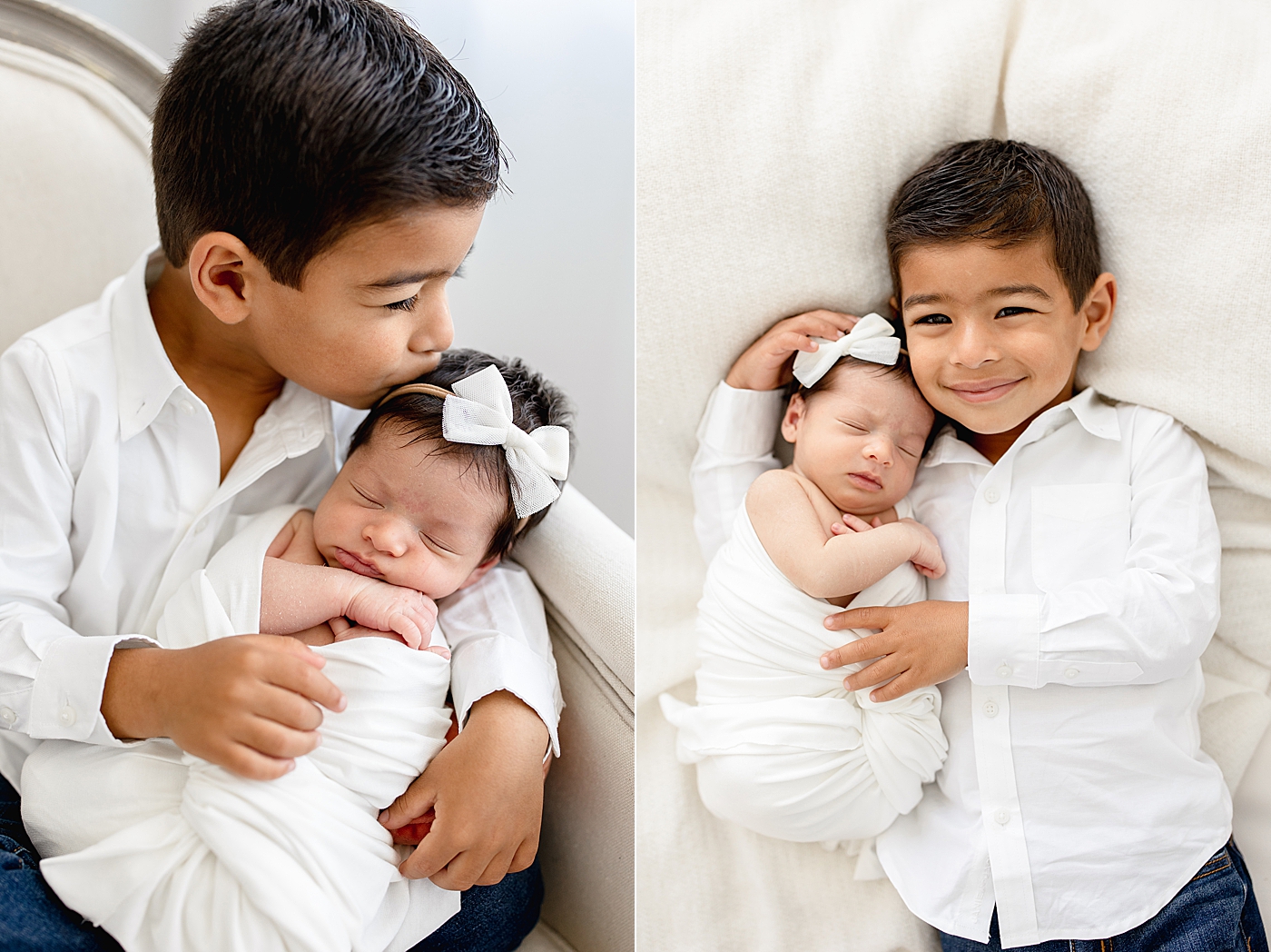 Big brother and baby sister. Photo by Brittany Elise Photography.
