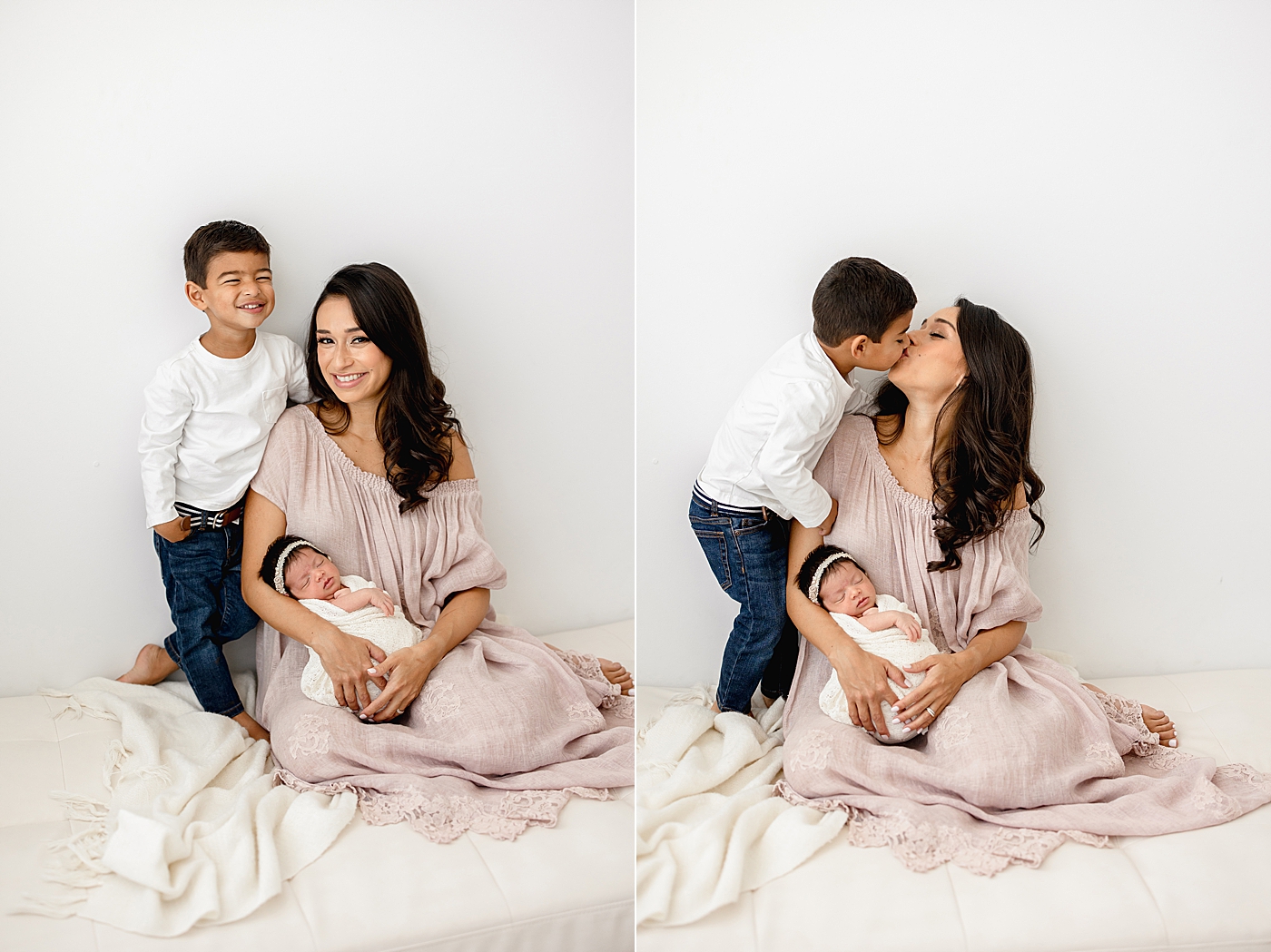 Sweet moments of Mom with her two children. Photo by Brittany Elise Photography.