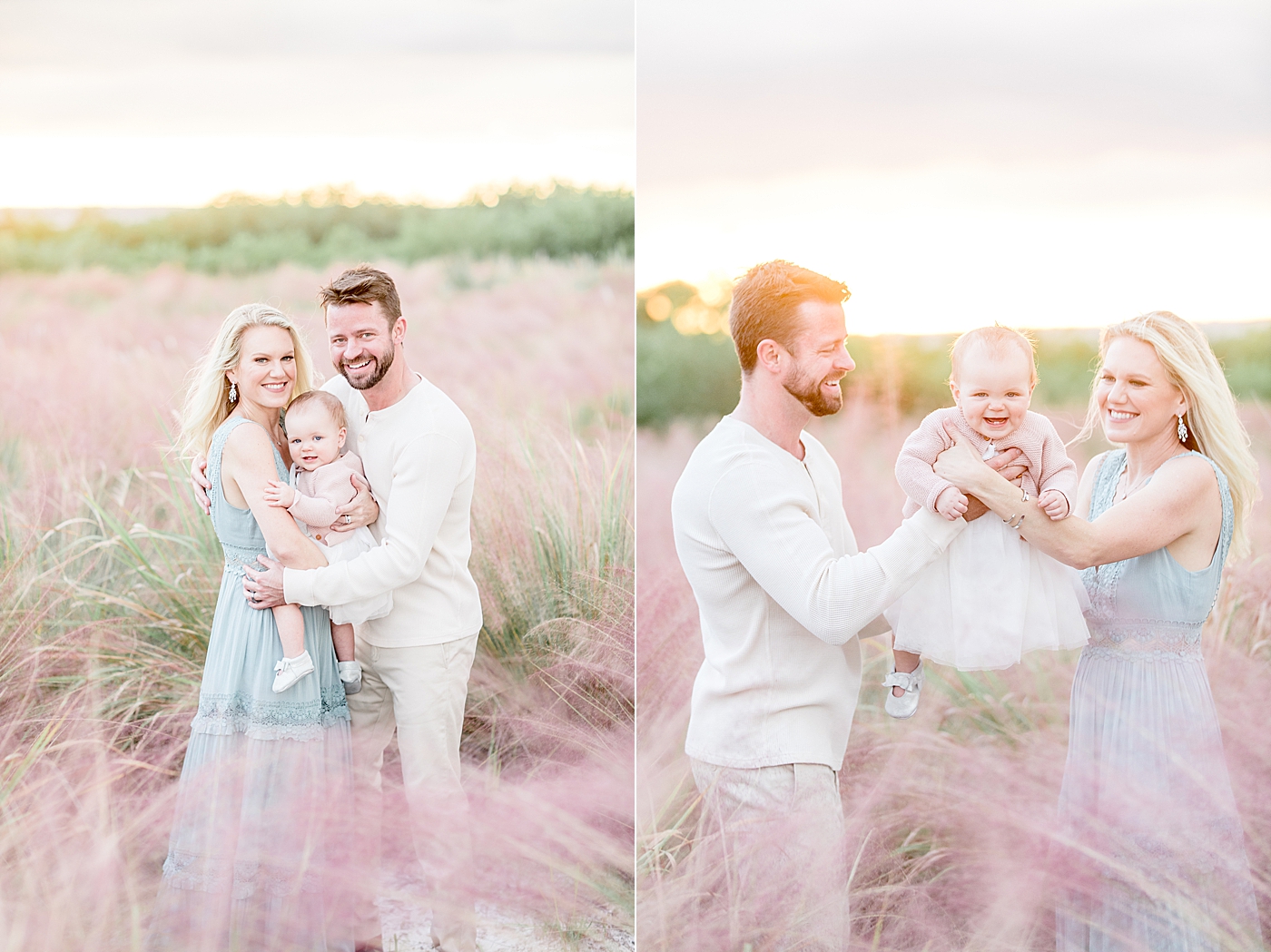 Mom and Dad with their one year old daughter. Photo by Brittany Elise Photography.