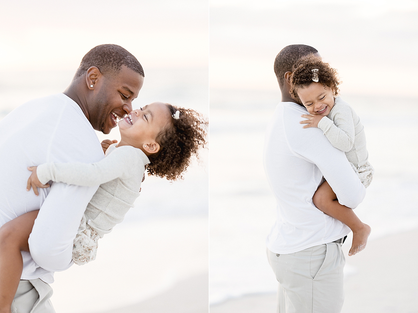 Father-daughter pictures on the beach. Photo by Brittany Elise Photography.