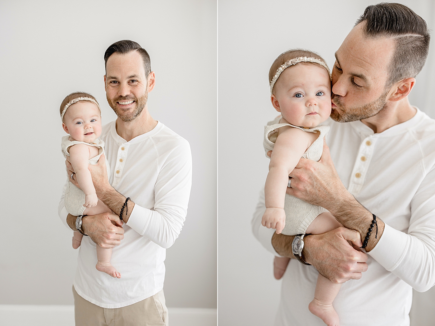 Dad holding his baby girl. Photo by Brittany Elise Photography.
